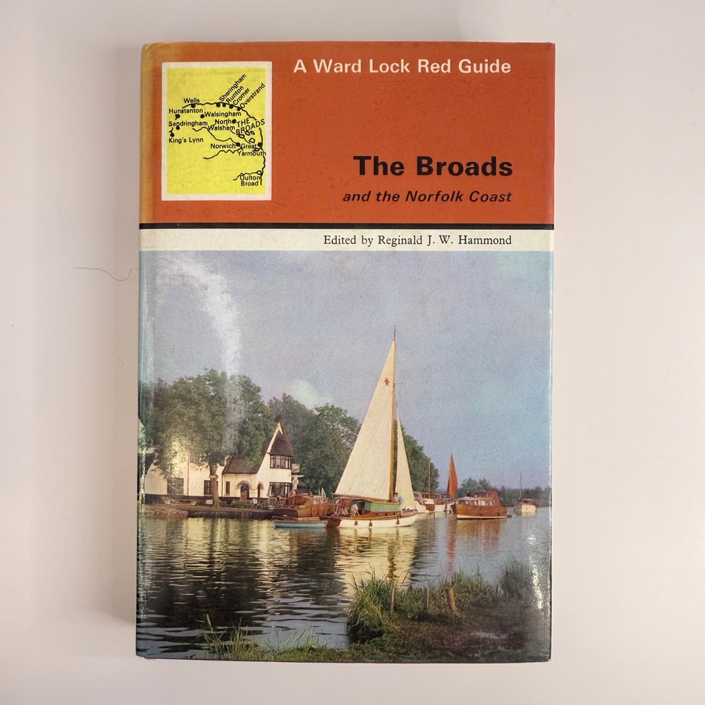 The Broads Ward Lock Red Guide 5th Ed. 1968 Hardcover Pullout‎ Map Dust Jacket